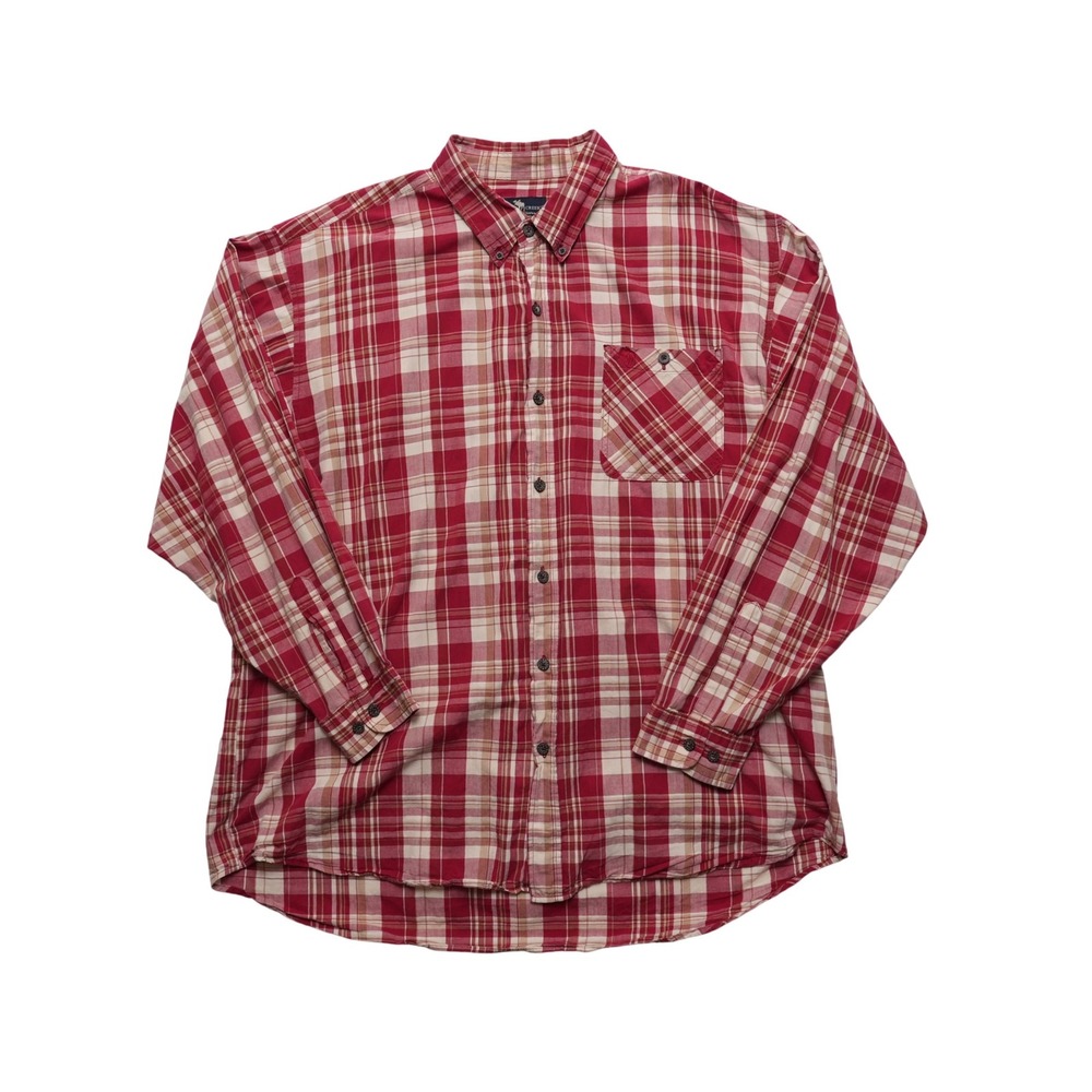 Moose Creek Shirt Mens 2XL Red Plaid Cotton Workwear Button Down Long Sleeve